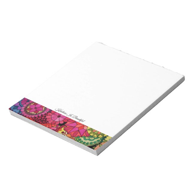 Watercolor Rainbow Colours Mandala Notepad (Rotated)