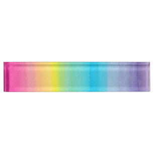 Watercolor Rainbow Design Nameplate