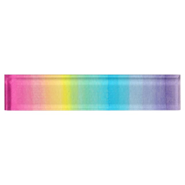 Watercolor Rainbow Design Nameplate (Front)