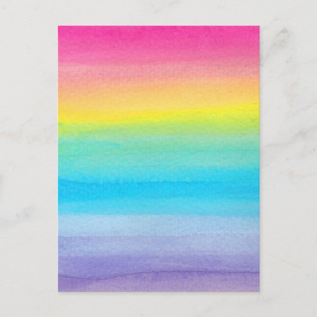 Watercolor Rainbow Design Postcard (Front)