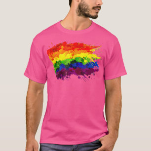 Watercolor Rainbow Flag LGBT Gay Pride Human Right T-Shirt
