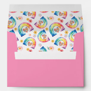 Watercolor Rainbow Floral Envelope Liner