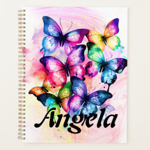 Watercolor Rainbow Fluttering Butterflies Planner