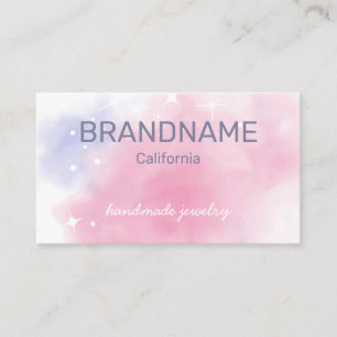 Watercolor Rainbow Galaxy Stars Pastel Purple Pink Business Card