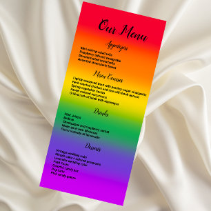Watercolor Rainbow Gay Pride Menu
