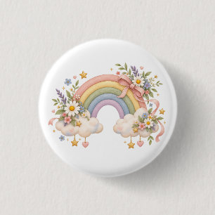 Watercolor Rainbow Gift – Charming Cloud 3 Cm Round Badge
