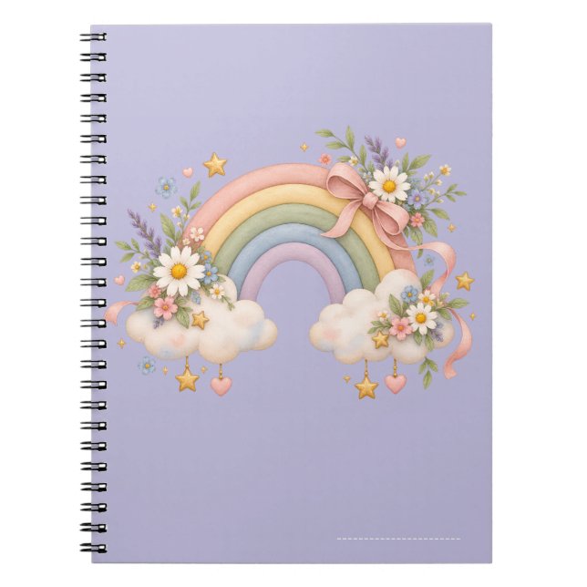 Watercolor Rainbow Gift – Charming Cloud Notebook (Front)