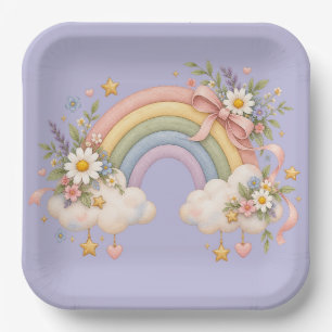 Watercolor Rainbow Gift – Charming Cloud Paper Plate