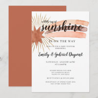 Watercolor Rainbow Gold Sun Rays Baby Shower
