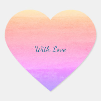 Watercolor Rainbow Heart "With Love" Sticker