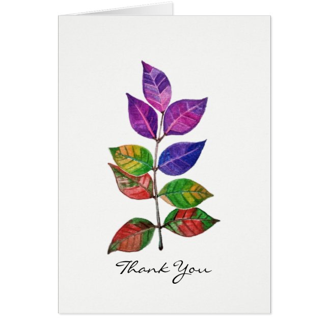 Watercolor Rainbow Leaves (Front)