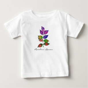 Watercolor Rainbow Leaves Baby T-Shirt
