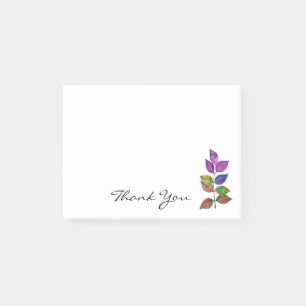 Watercolor Rainbow Leaves Post-it Notes