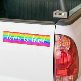 Watercolor Rainbow Love is Love Pride  Bumper Sticker