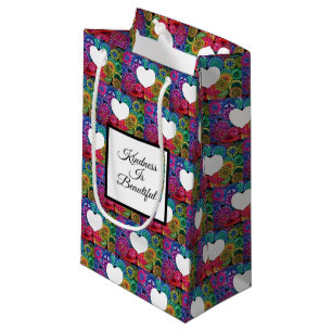 Watercolor Rainbow Mandala With Heart Small Gift Bag