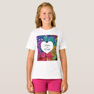 Watercolor Rainbow Mandala With Heart T-Shirt