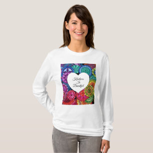 Watercolor Rainbow Mandala With Heart T-Shirt