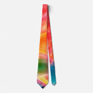 Watercolor Rainbow Men"s Tie
