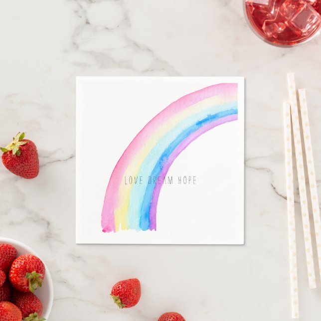 Watercolor Rainbow Napkin (Insitu)
