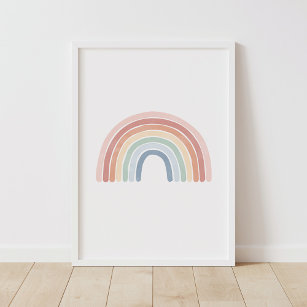 Watercolor Rainbow Nursery Poster