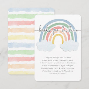 Watercolor rainbow pastel books for babies twins enclosure card
