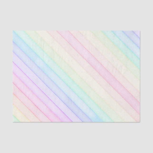 Watercolor Rainbow Pastel Stripe Gift Tissue Paper (Front)