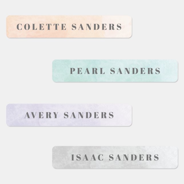 Watercolor Rainbow Pastel Waterproof Name (Group)