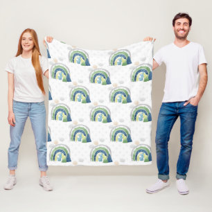 Watercolor Rainbow Pattern Fleece Blanket
