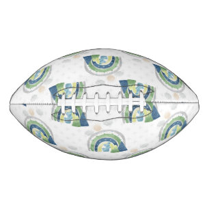 Watercolor Rainbow Pattern Football