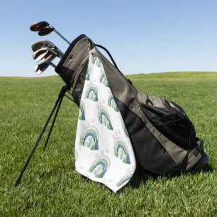 Watercolor Rainbow Pattern Golf Towel