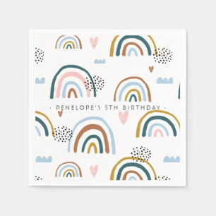 Watercolor Rainbow Pattern Personalised Napkin