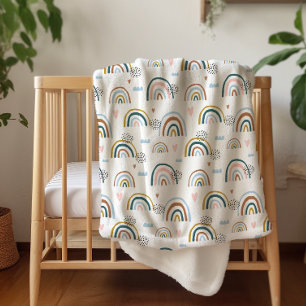 Watercolor Rainbow Pattern Sherpa Blanket