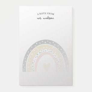 Watercolor rainbow Personalised Teacher Post-it Notes