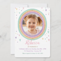 Watercolor Rainbow Photo Birthday Party
