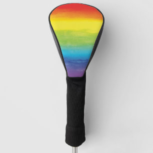 Watercolor Rainbow Pride Bright Vibrant Golf Head Cover