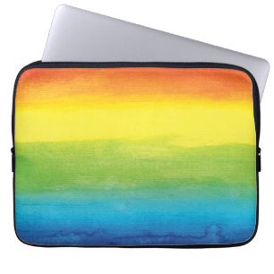 Watercolor Rainbow Pride Bright Vibrant Laptop Sleeve