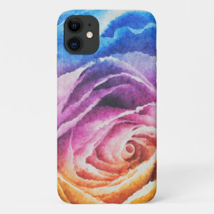 Watercolor Rainbow Rose Case-Mate iPhone Case