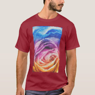 Watercolor Rainbow Rose T-Shirt