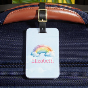 Watercolor Rainbow School Sports Luggage Bag Tag