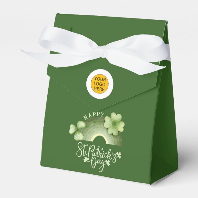 Watercolor Rainbow St. Patricks Day Promotional Favour Box (Front Side)