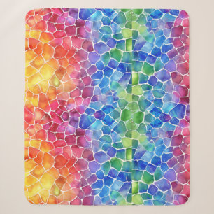 Watercolor Rainbow Stained Glass Sherpa Blanket
