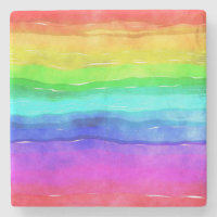 Watercolor Rainbow Stripes