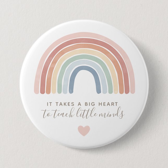 Watercolor Rainbow Teacher Appreciation 7.5 Cm Round Badge (Front)