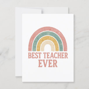 Watercolor Rainbow Teacher Postcard
