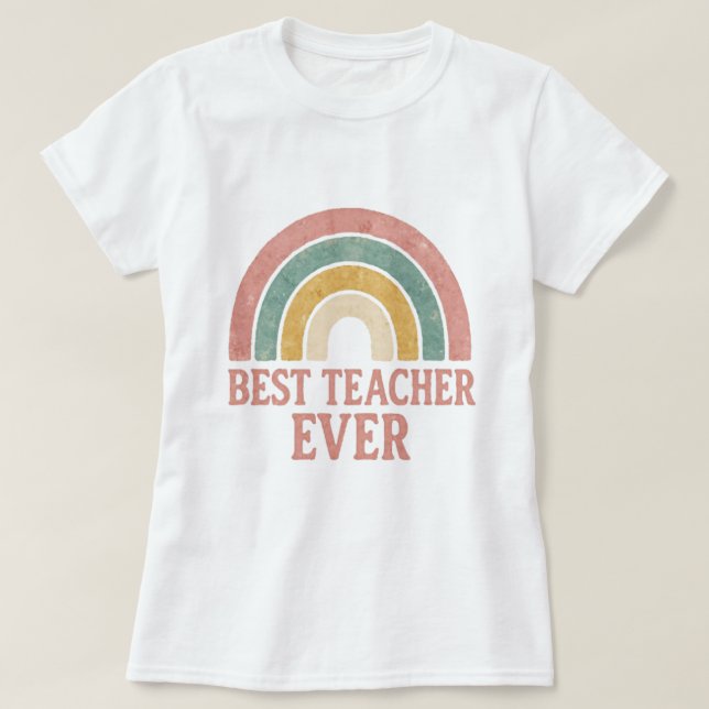 Watercolor Rainbow Teacher Shirt (Design Front)