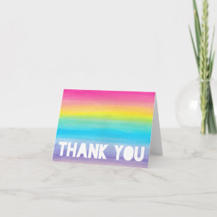 Watercolor Rainbow Thank You Card