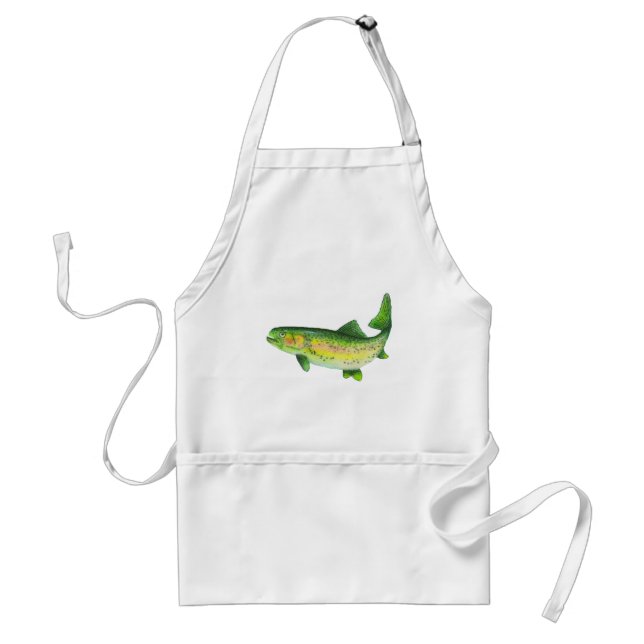 Watercolor Rainbow Trout Apron (Front)
