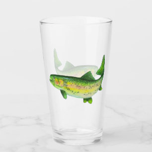 Watercolor Rainbow Trout Glass