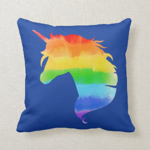 Watercolor Rainbow Unicorn Cushion