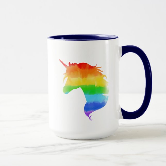 Watercolor Rainbow Unicorn Mug (Right)
